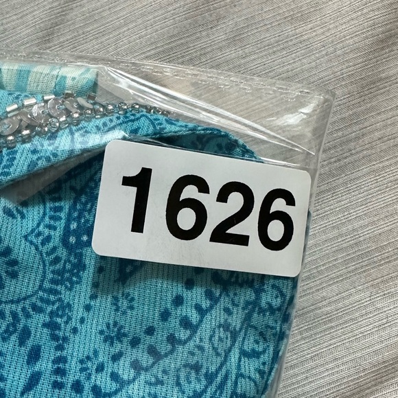 Chicos Faraway Land Embellished Blue Tunic XL 16 #1626 - Picture 11 of 11